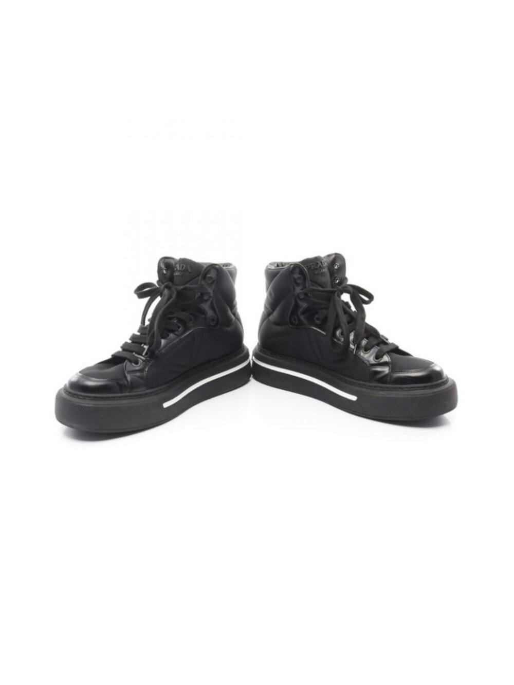 Prada Sneakers Re-Nylon Macro High Top Nylon Leather Cut - Picture 3 of 11